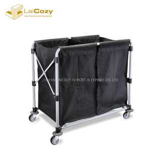Stainless Steel Frame Foldable Hamper Laundry Carts 