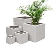 Customized Garden Flowerpot Fiberglass Lightweight Cement Square Planter Box