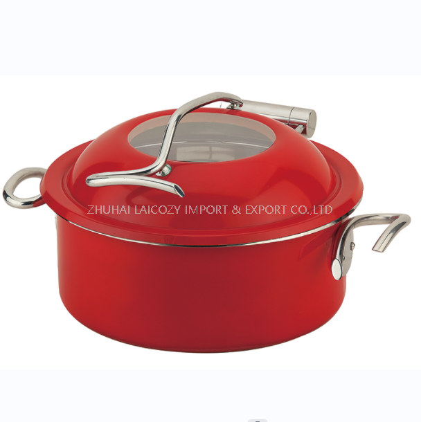 High Quality Fashion Color 304 Stainless Steel Hotel Round Chafing Dish