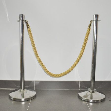 Poly stanchion ropes crowd control barrier ropes gold color