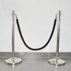 Crowd control velour stanchion ropes with stainless steel hooks