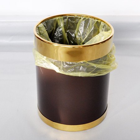 Hotel round indoor dustbins Gold Ring waste Bins