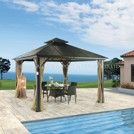 Outdoor Luxyry Gazebo with Curtain+mosquito Net for Villa