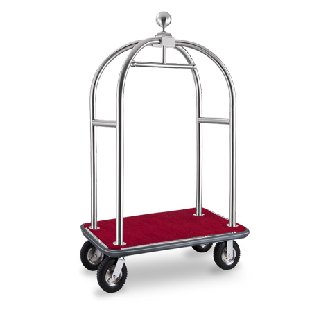 Hotel Lobby Equipment Deluxe 304 Stainless Steel Luggage Cart