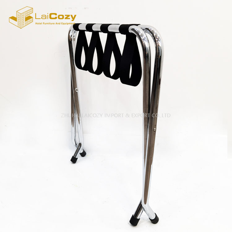 Hotel Furniture Foldable Steel Luggage Rack For Bedroom 