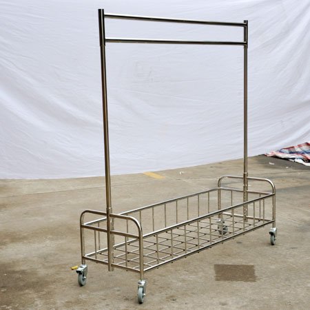 Housekeeping Wheeled Stainless Steel Garment Cart for Hotel