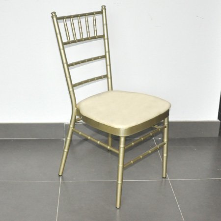 Hotel Banquet Aluminum Chair with Oil Painting in Gold Color
