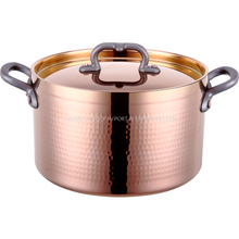 Good Quality Commercial Three-layer Copper Hammering Pot Available for Induction Cooker