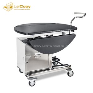 Hotel Wooden Foldable Hot Food & Beverage Room Service Table Trolley 