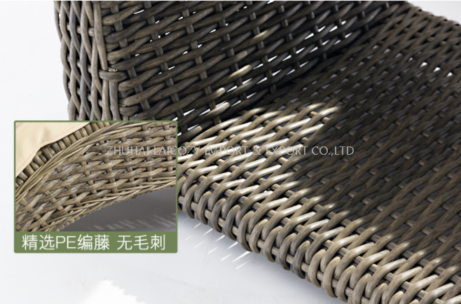 Outdoor Luxury PE Rattan Lounge with Cushion for Swimming Pool