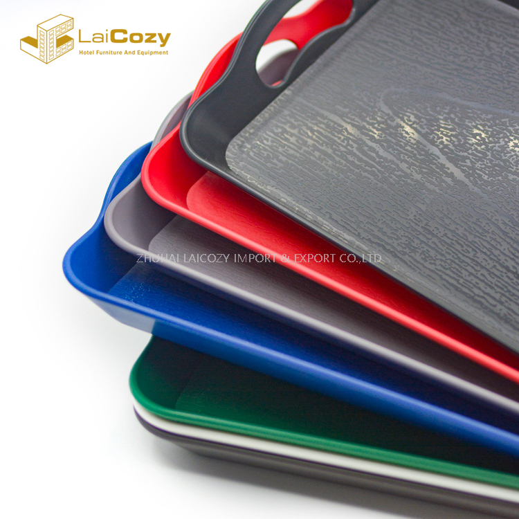 Colorful Durable Stackable ABS Restaurants Food Serving Trays