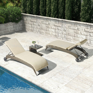 Outdoor Luxury PE Rattan Lounge with Cushion for Swimming Pool