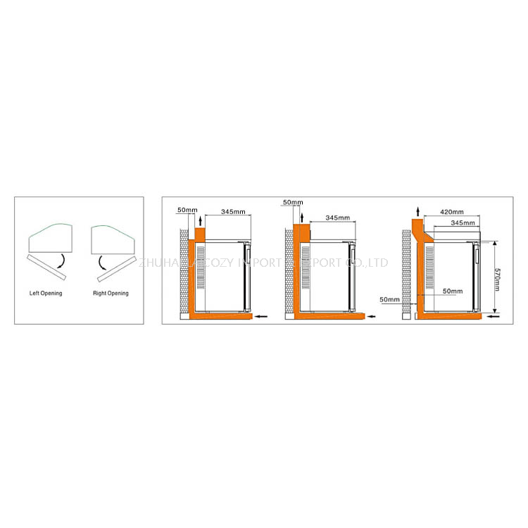 40 Liter Refrigerator Competitive No Noise Hotel Mini bar freezer Glass Door