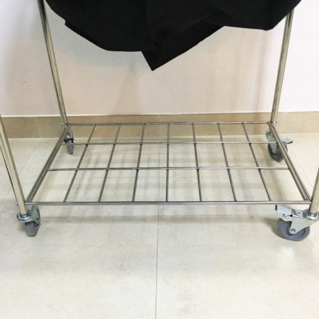 Stainless Steel Laundry Cart With Black Bag For Hotel