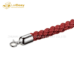 Crowd Control Polished Stainless Steel Red Barrier Rope 