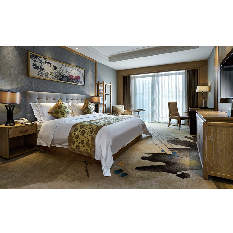 Solid wood veneer Commercial Hotel bed Furniture