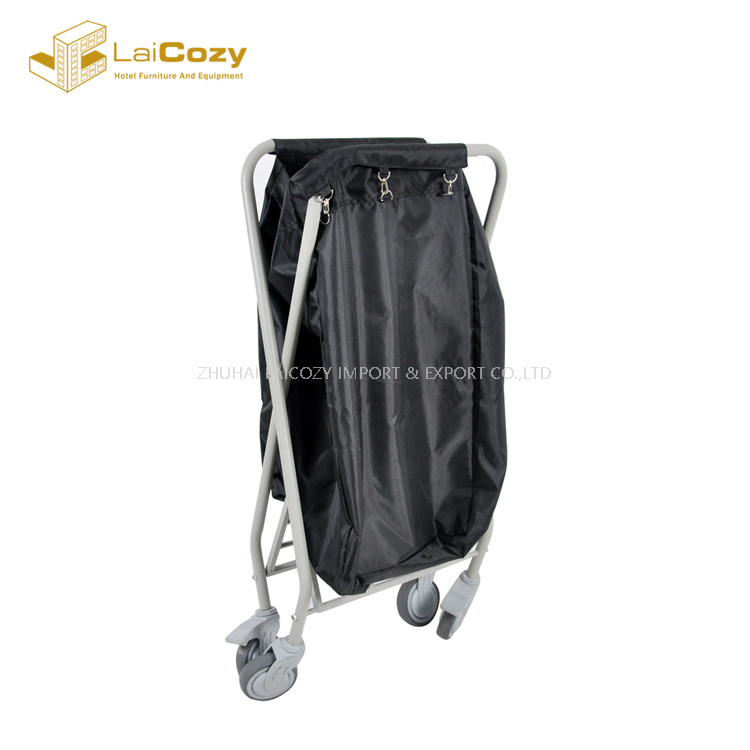 Stainless Steel Black Bag Foldable Hamper Laundry Carts 