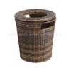 Round Towel Basket with Cover Aluminum Tube with PE Imitation Rattan Towel Kep 