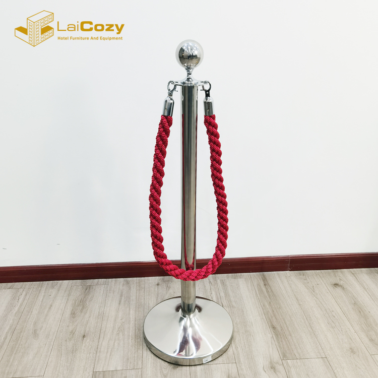Polished Stainless Steel Crowd Control Stanchion Posts Barrier
