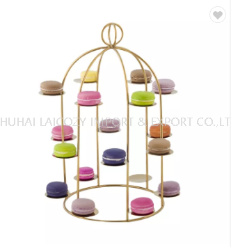Hotel Buffet Cake Stand Golden Stainless Steel Macarons Snack Rack 