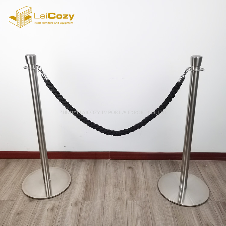 Black Crowd Control Queue Stanchion Barriers Rope