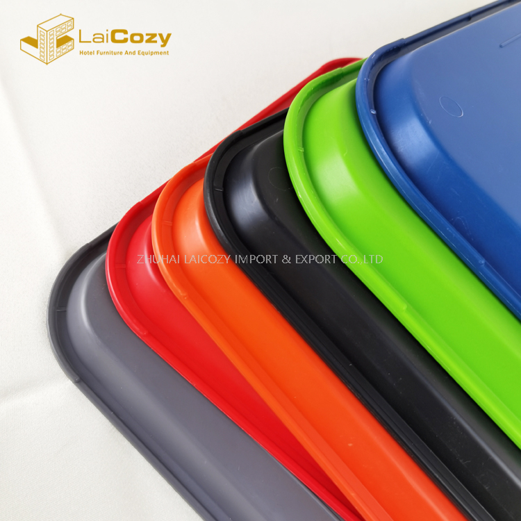 Durable Stackable Colorful Food Grade Rectangular Serving Trays