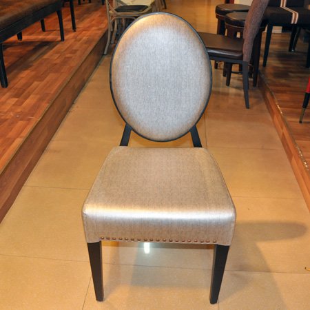 hotel modern metal chair with durabled frame and colored fabric for restaurant 