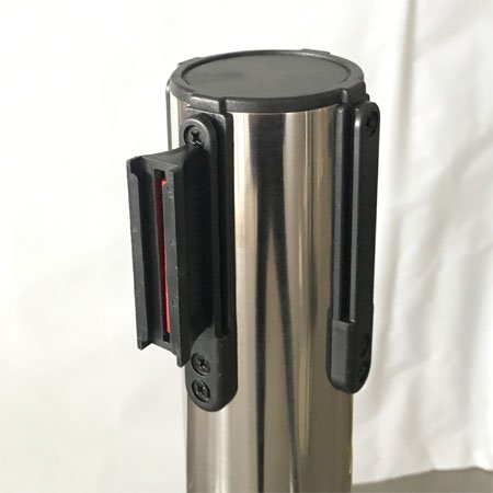 Crowd Control Stainless Steel Retractable Red Belt Posts
