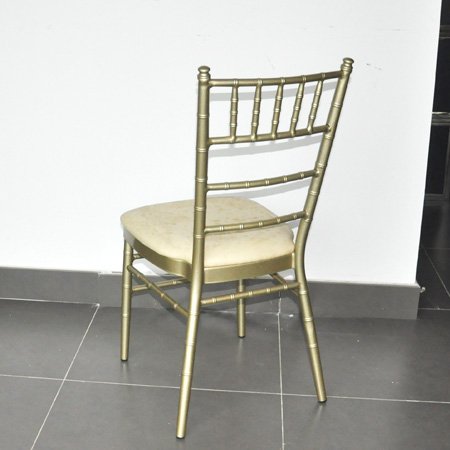 hotel banquet aluminum chair with oil painting in gold color