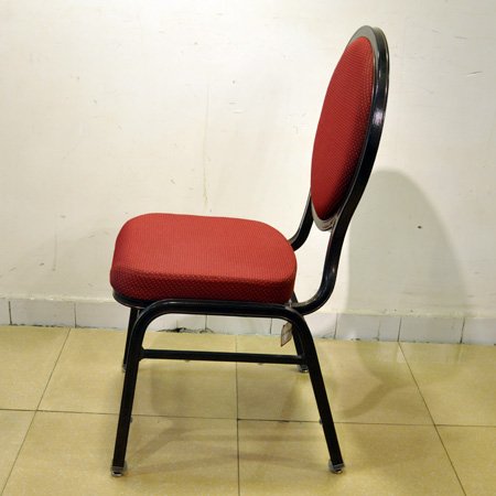 Flexible back aluminum chair for hotel and restaurant with stackable