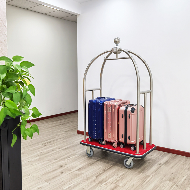 Hotel Lobby lightweight stainless steel bellman luggage cart from China ...