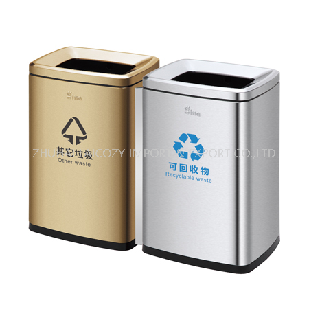  Stainless steel classified dustbin 4*20L indoor dustbins