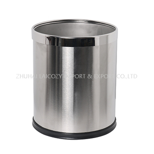 Hotel stainless steel guestroom round dustbin