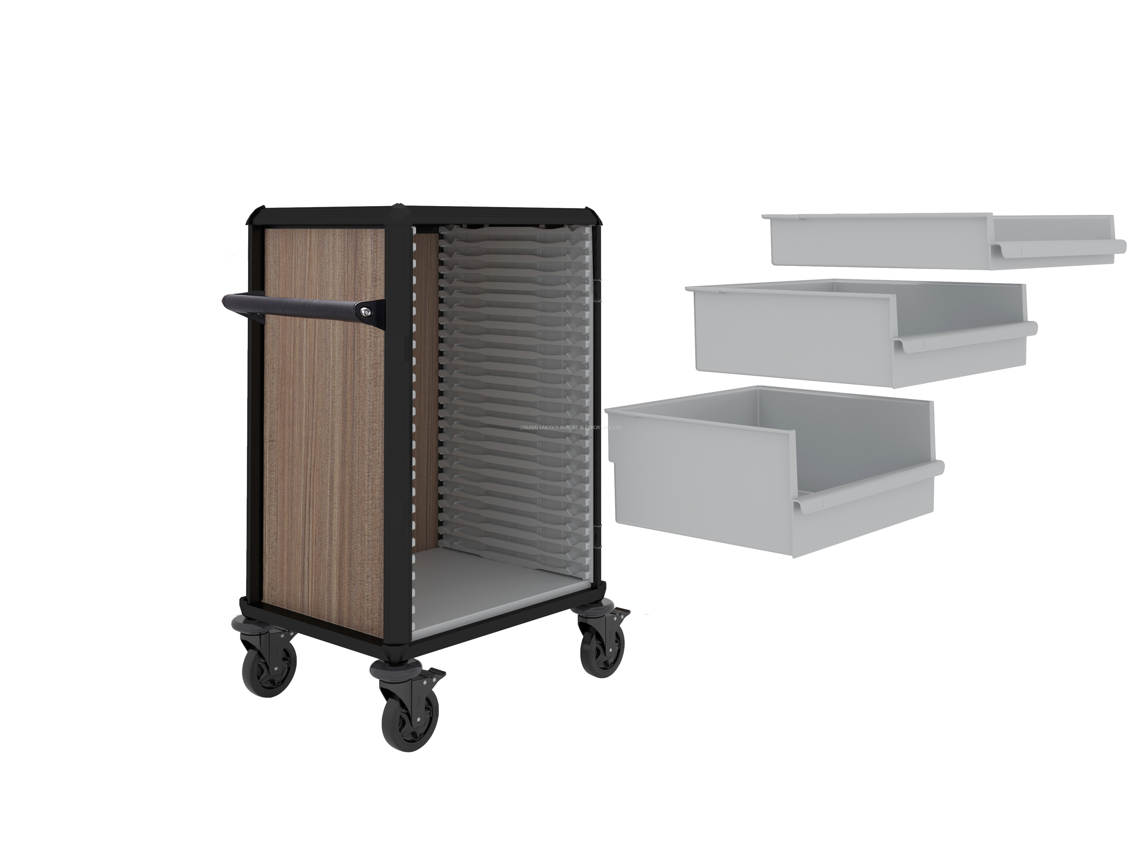 Hotel Customize Housekeeping Cart Cleaning Trolley Alminium Multi-function Cart