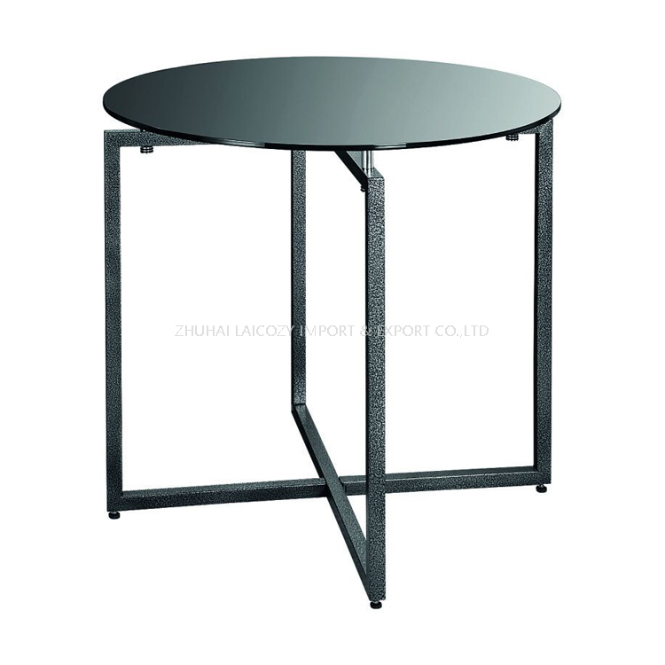 Factory Customized Hotel Restaurant Display Steel Frame Tempered Glass Round Buffet Table