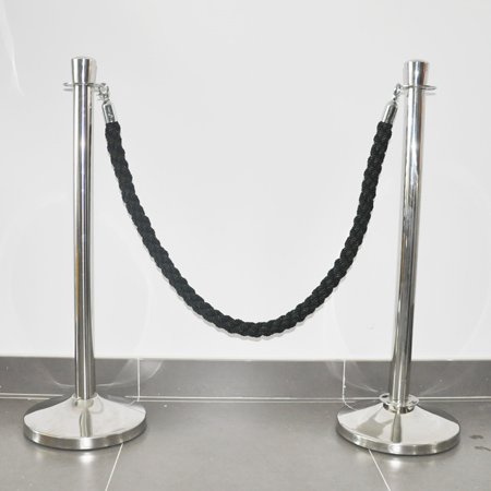 crowd control barrier poly rope with polished stainless steel hook