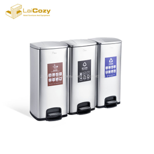 Fireproof Staliness Steel Classify Pedal Dustbins 