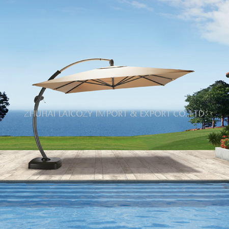 Outdoor Luxury Aluminium Big Bend Umbrella for Swimming Pool