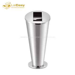 Hotel Lobby Stainless Steel Indoor Metal Dustbins with Ashtray