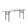  hotel restaurant plywood steel dining foldable crescent table
