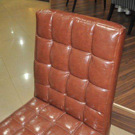 Hotel Deluxe Steel Brown PU Seat Banquet Chair 