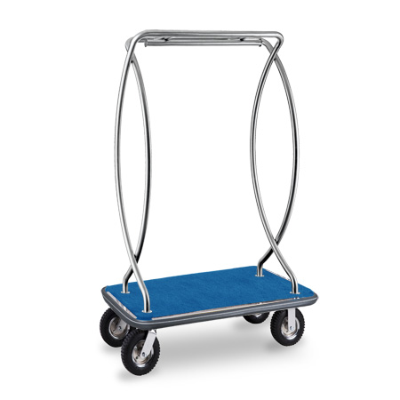 304 Stainless Steel Wheeled Brushed Hotel Bellman Cart 