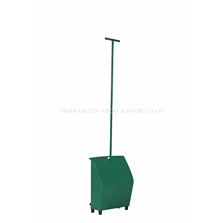 Green Iron Windproof Garbage Shovel Dustpan With Metal Long Handle