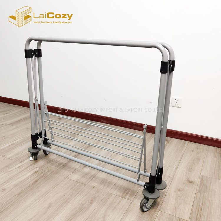 Stainless Steel Frame Foldable Hamper Laundry Carts 