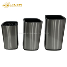 hotel double layer stainless steel square indoor dustbins