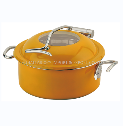 High Quality Fashion Color 304 Stainless Steel Hotel Round Chafing Dish