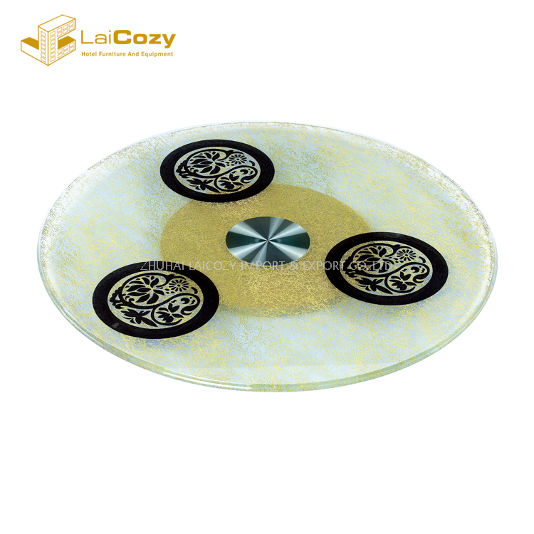 Customized Size Lazy Susan D90cm 12mm Round Tempered Glass for Hotel Restaurant Banquet Dining Table