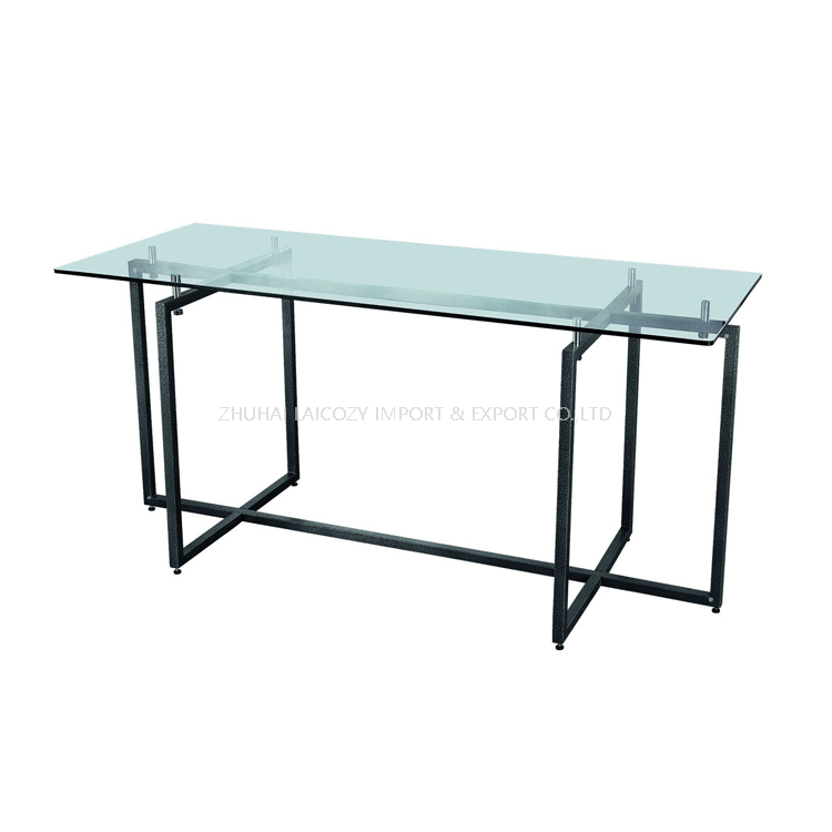 Factory Customized Hotel Restaurant Display Steel Frame Tempered Glass Rectangular Buffet Table