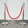 Velour Rope with Blue Color Polished Finish Hook Used on The Crowd Control Queue Pole Barrier Stanchion Post